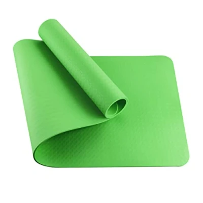 Abbildung von BODYMATE Yogamatte Premium TPE rutschfeste Fitnessmatte, Sportmatte Gymnastikmatte Matte für Fitness, Yoga, Pilates, Sport Größe 183x61cm Dicke 6mm Apfel Grün