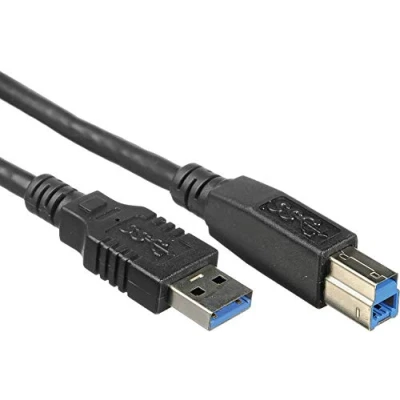 Abbildung von PremiumCord USB 3.0 A B Verbindungskabel 3m, Datenkabel SuperSpeed bis zu 5Gbit/S, Ladekabel, Typ Stecker auf Stecker, 9Pin, Farbe schwarz, Länge ku3ab3bk