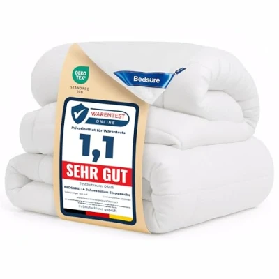 Abbildung von BEDSURE Bettdecke 155x220 2er Set 450gsm Weiß Winterdecke 4 Jahreszeiten inklusive Ganzjahresdecke 300gsm &amp; Sommerdecke 150gsm, 2 Steppdecke für Vierjahreszeiten/Sommer/Winter