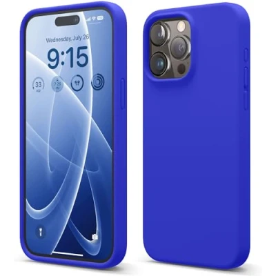 Abbildung von elago Liquid Silikon Hülle kompatibel mit iPhone 15 Pro Max Premium Handyhülle Rundumschutz [4 Schichten Anti Shock Struktur], Weiches Mikrofaserfutter