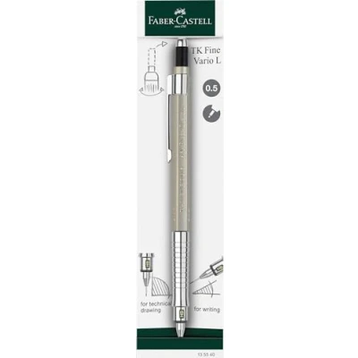 Abbildung von FABER CASTELL 135540 Druckbleistift TK Fine Vario L 0.5 mm, Champagne Gold, Minenbleistift mit Soft/Hart Mechanik