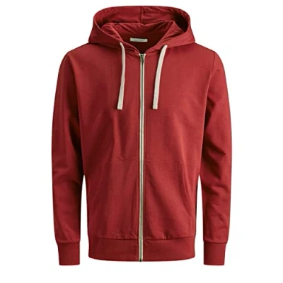 Abbildung von JACK &amp; JONES Herren JJEHOLMEN Sweat Zip Hood, Red Dahlia/REG FIT, XL