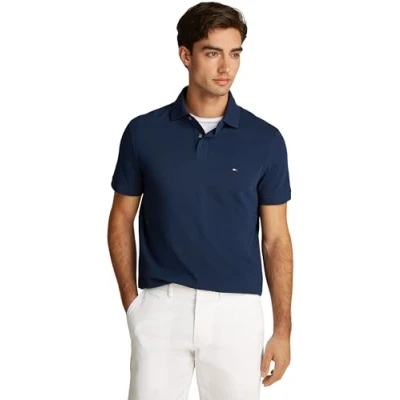 Abbildung von Tommy Hilfiger Herren Poloshirt Kurzarm 1985 Regular Fit, Blau (Night Sky), L