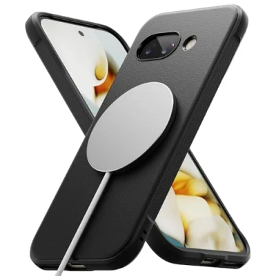 Abbildung von Ringke Onyx Magnetic für Google Pixel 9a Hülle, [Kompatibel mit MagSafe] Griffig rutschfest Anti Fingerabdruck Stoßfest Kratzfest Handyhülle Präzisen Kameraausschnitten Black