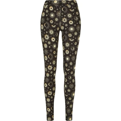 Abbildung von Urban Classics SOFT AOP Leggings Hosen, Damen, Größe: XS, Blacksun