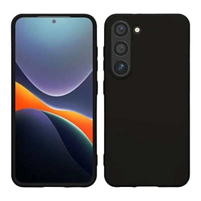 Abbildung von kwmobile Hülle kompatibel mit Samsung Galaxy S23 TPU Silikon Handyhülle Case stoßabsorbierend flexibel Kabelloses Laden Schwarz