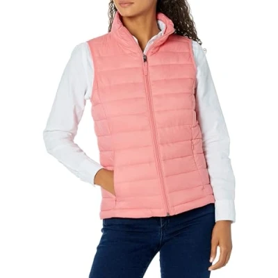 Abbildung von Amazon Essentials Damen Leichte, Wasserbeständige Pufferweste, Verstaubar, Rosa, M