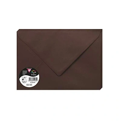 Abbildung von Clairefontaine 55232C Packung mit 20 Umschläge Pollen gefüttert, Format C5 (16,2x22,9cm), 120g, ideal für Ihre Einladungen und Korrespondenz, Kakaobraun, 1 Pack