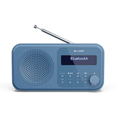 Abbildung von SHARP DR P420 Portables Digitalradio (DAB/DAB+/FM mit RDS, USB, Bluetooth 5.0, 3,5mm Klinke Wecker Funktionen), Blau