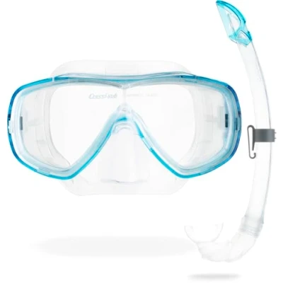 Abbildung von Cressi Onda Mare Schnorchelset Maske und Schnorchel Mexico, Transparent/Aquamarin, Einheitsgröße, Erwachsene Unisex
