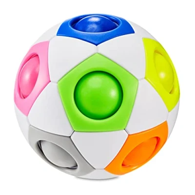 Abbildung von CUBIDI® Original Regenbogenball Geschicklichkeitsspiel für Kinder und Erwachsene Spannendes Knobelspiel Mädchen Jungen ab 6 Jahren fördert räumliches Denken, Logik Vorstellungskraft