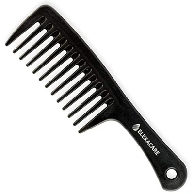 Abbildung von ELEXACARE Lockenkamm, weit gezahnt (ca. 24 cm) Grobzinkiger Griff Styler Kamm für Locken und lange Haare