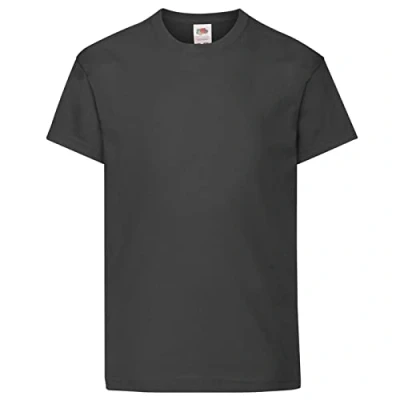 Abbildung von Fruit of the Loom Kinder Original Kurzarm T Shirt (12 13 Jahre) (Schwarz)