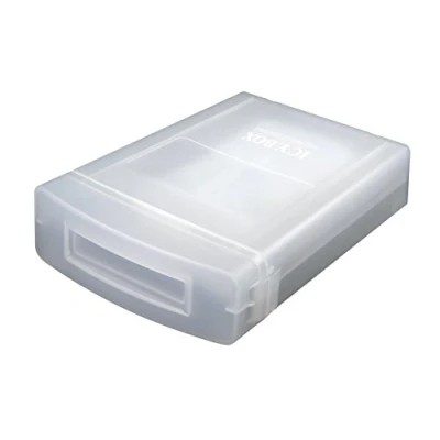 Abbildung von ICY BOX IB AC602a Schutzbox aus Kunststoff Für 3,5&quot; (8,9 cm) Festplatten, stapelbar (transparent/matt), Durchscheinend, 3,5 Zoll