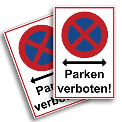 Abbildung von 2 Stück Absolutes Halteverbot parken verboten Schild 20 x 30 cm aus stabiler PVC Hartschaumplatte 3mm Parkplatzschild mit UV Schutz von STROBO