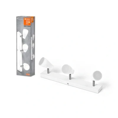 Abbildung von LEDVANCE LED Spot PEAR Deckenanbau 430mm, weiß, 12,9W, 630lm, bietet gerichtetes Licht mit warmweißer Lichtfarbe, flexiblem GU10 Strahler, Lampe enthalten, IP20 Schutzklasse, 2700K