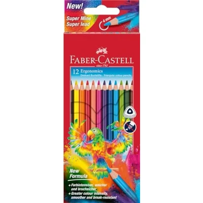 Abbildung von FABER CASTELL 116512 Buntstifte Dreikantform, 12 Stück im Kartonetui