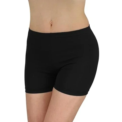 Abbildung von Alkato Damen Sport Shorts mit Hohem Bund Hotpants Radlerhose, Farbe: Klassisch/Schwarz, Größe: 36
