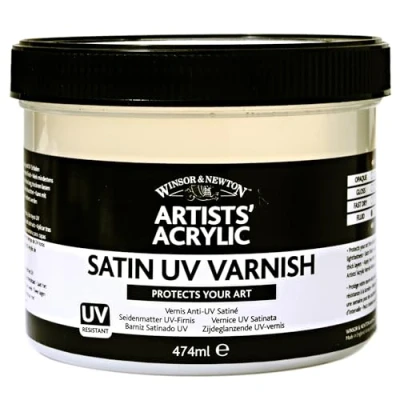 Abbildung von Winsor &amp; Newton 3050931 UV Firnis Seidenmatt, Schutzschicht für Acrylbilder 450ml Flasche