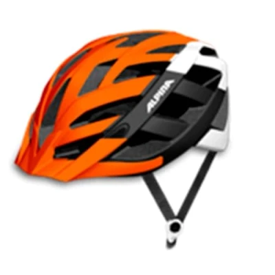 Abbildung von ALPINA PANOMA Reflektierender &amp; Optimal Belüfteter Fahrradhelm Mit Fliegennetz Nachrüstbarem LED Für Erwachsene, orange Black White Gloss, S (52 57 cm)