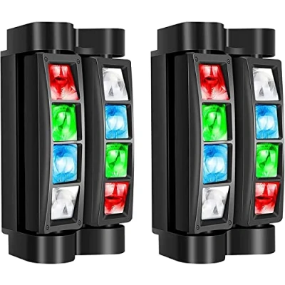 Abbildung von BETOPPER Moving Head Bühnenlicht, Disco Licht DJ 8x3W RGBW 4 in 1 LED Lichteffekt,Mini Partylicht Stage Lights mit DMX512/Sprachmodus für Bar Party Club Oktoberfest Weihnachten(2 Stück)