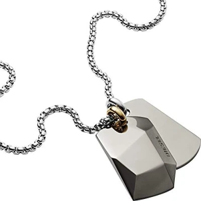 Abbildung von Diesel Double Dogtags Halskette, Herren, Größe: One Size, Grau