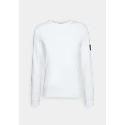 Abbildung von Calvin Klein Jeans Waffle TEE Langarmshirt, Herren, Größe: XXS, Bright white