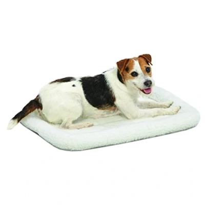Abbildung von MidWest Homes for Pets Modell 40224 Haustierbett für Hund/Katze, 61 cm lang, Fleece, bequemes Polster, passend lange Hundebox, pflegeleicht, maschinenwaschbar und trocknergeeignet, weiß