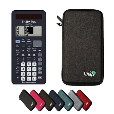 Abbildung von TEXAS INSTRUMENTS CALCUSO Sparpaket: TI 30 X Plus Mathprint wissenschaftlich technischer Rechner + WYNGS Schutztasche dunkelgrau Erweiterte von