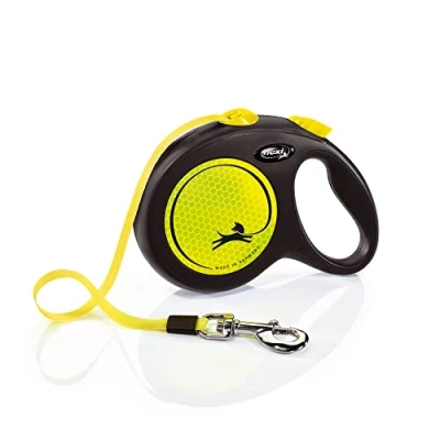 Abbildung von flexi New NEON L Gurt 5 m schwarz für Hunde bis 50 kg