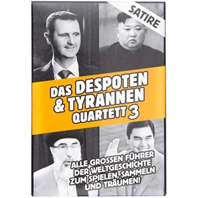 Abbildung von GOODS+GADGETS Tyrannen &amp; Despoten Quartett Das Diktatoren Kartenspiel die 32 übelsten Führer der Geschichte auf Spielkarten (Orange Edition)