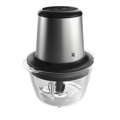 Abbildung von WMF Kult X Edition Zerkleinerer elektrisch mit Glasbehälter, Blitzhacker 320 W, 2 Geschwindigkeitsstufen, großer Mixbehälter, cromargan matt