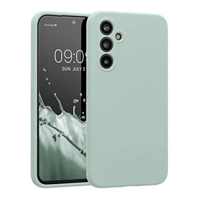 Abbildung von kwmobile Hülle kompatibel mit Samsung Galaxy A54 5G Case gummiert Silikon Handyhülle Schutzhülle Cool Mint