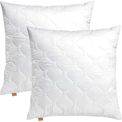 Abbildung von sleepling 2er Set Basic 100 Kopfkissen, 60 x cm, Ökotex, waschbar bis Grad, Made in EU, Füllmengengarantie, Größengarantie, weiß