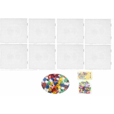 Abbildung von Happy Price Toys 8 Stück Hama Midi (234TR 8) 234 Stiftplatte für Bügelperlen Quadrat Multi Transparent, einzeln und auch ALS eine Fläche nutzbar + Bügelanleitung