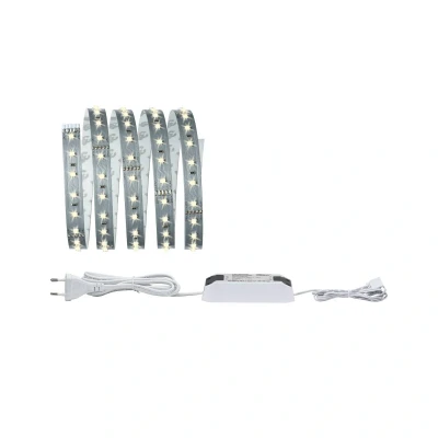 Abbildung von Paulmann 70577 LED Stripe MaxLED 500 Basisset 1,5m Warmweiß 2700K 10W 230/24V 20VA Silber Lichtband Lichtstreifen Lichtschlauch