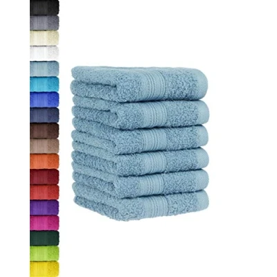 Abbildung von BaSaTex 6er Pack Handtuch Set für Gäste Handtücher mit Aufhängeschlaufe aus weicher Baumwolle in 30x50 cm Gästetücher die Händereinigung Öko Tex Standard 100 Zertifiziert Hellblau