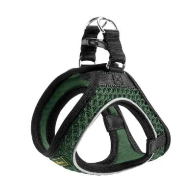 Abbildung von HUNTER Hundegeschirr Hilo Comfort, Farbe: dunkelgrün, Easy Step In Geschirr für kleine bis mittlere Hunde, mit Netzmaterial, reflektierende Elemente, angenehm leicht, modernes Design, Größe: M L