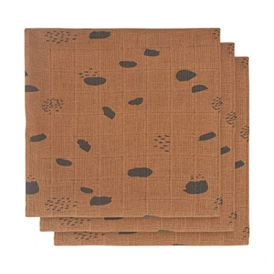 Abbildung von Jollein Spot Hydrophile Multi Tuch, 3 teilig, 70 cm Länge x Breite, Karamell