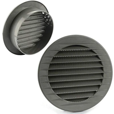 Abbildung von MKK 17969 Lüftungsgitter Abluftgitter Außengitter Insektenschutz weiß grau braun 60 70 80 90 100 120 125 150 mm Ø