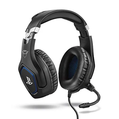 Abbildung von Trust Gaming Headset GXT 488 Forze Offiziell Lizenziert für Playstation PS4 und PS5 mit Klappbarem Mikrofon Einstellbarem Kopfbügel, 3.5mm, Over Ear Kopfhörer Kabel Schwarz