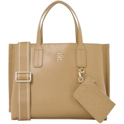 Abbildung von Tommy Hilfiger Damen Tote Bag Tasche Distinct Mini Klein, Beige (Safari Canvas), Einheitsgröße