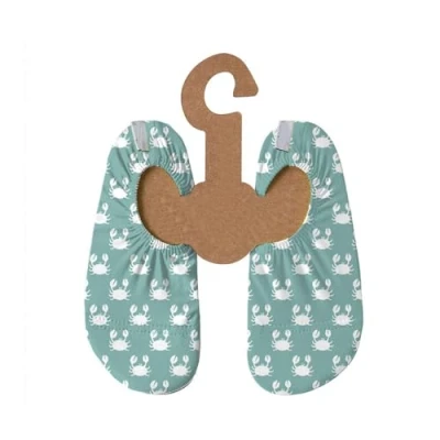 Abbildung von Slipstop Kinder Strandschuhe Anti Rutsch Ballett Schuhe Schwimmschuhe Urlaub Badeschuhe Pool Unisex Mint/weiße Krabben Clamps, Größe 27 29