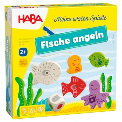 Abbildung von HABA Fische Angeln Meine ersten Spiele Angelspiel aus Holz für Kinder ab 2 Jahren Fördert Feinmotorik, freies Spielen, Lernen &amp; Farben unterscheiden 1004983001