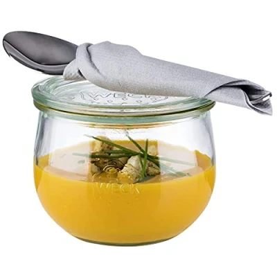 Abbildung von APS 6er Set Original WECK Gläser 580 ml mit Deckel Ø 11 cm/Höhe 9 cm/Tulpenform