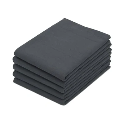 Abbildung von ZOLLNER 5er Set Geschirrtücher Baumwolle in 50x70 cm saugstarke und strapazierfähige Küchentücher waschbar bis 60C Graphit Gastronomiequalität Oeko Tex® Zertifiziert