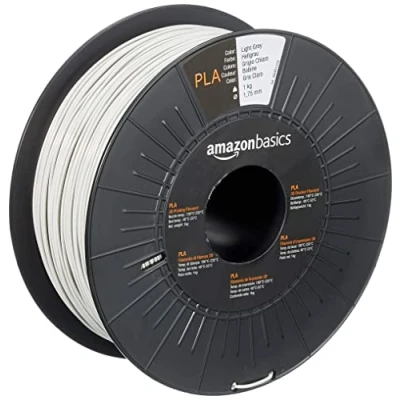 Abbildung von Amazon Basics 3D Drucker Filament aus PLA Kunststoff, 1.75 mm, Hellgrau, 1 kg Spule