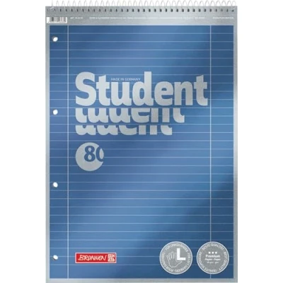 Abbildung von Brunnen 1067111 Notizblock / Collegeblock Student Premium Linkshänder (Veredeltes Deckblatt mit Metallic Effekt, A4, liniert Lineatur 27, 90 g/m², 80 Blatt Kopfspirale