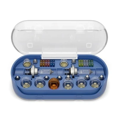Abbildung von BLUETECH® Set H7 30 tlg mit Autosicherungen PKW Beleuchtung,Halogen,Signal Glühbirnen KFZ Ersatzlampenset Lampe Auto
