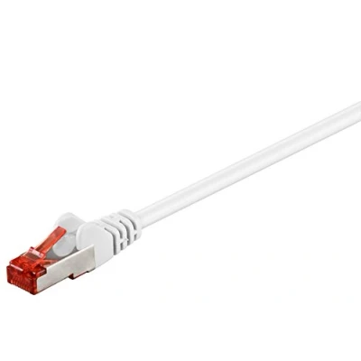 Abbildung von Goobay 92762 CAT 6 Kabel Lan Netzwerkkabel für Gigabit Ethernet S FTP doppelt geschirmtes Patchkabel mit RJ45 Stecker, 7,5m, weiss